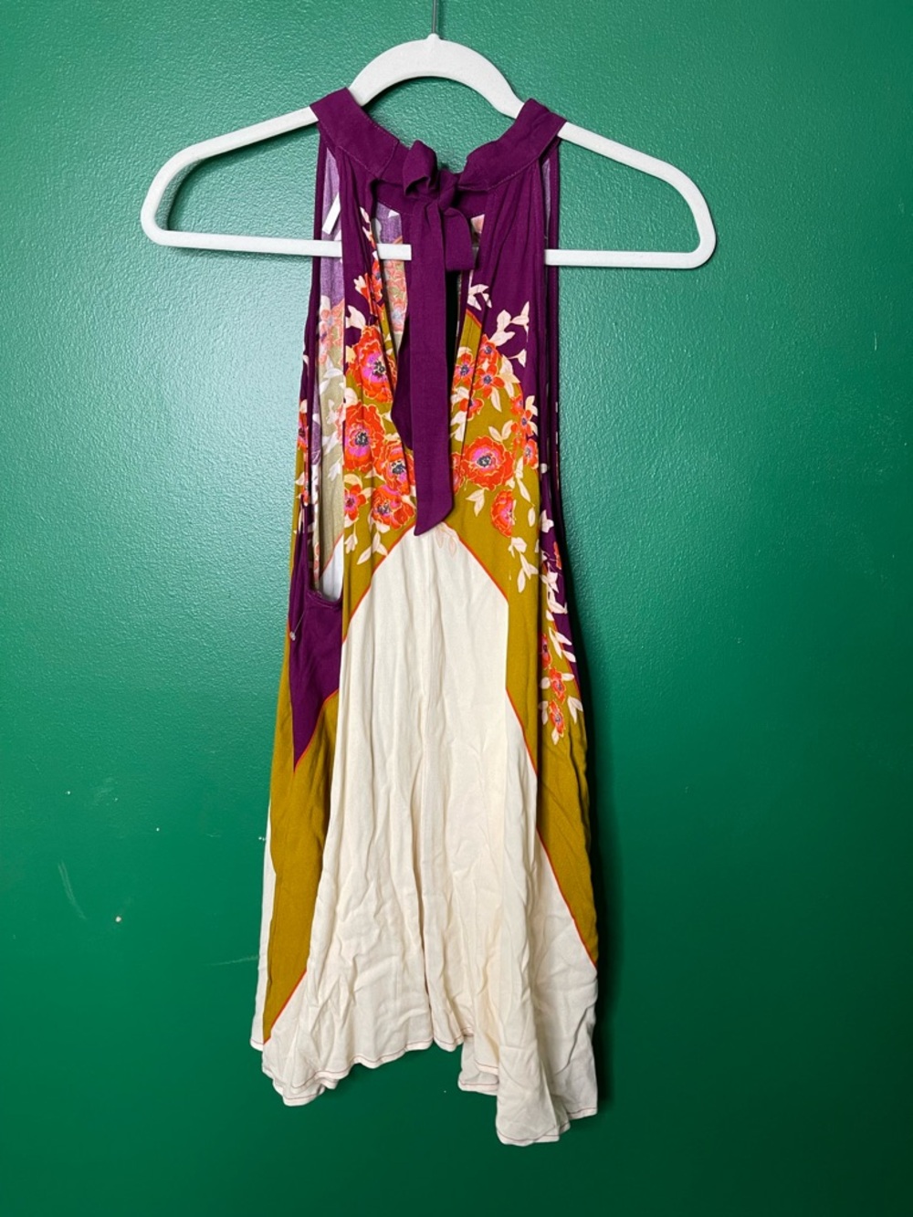 Free People NWOT "Beat of My Heart" tunic top Dress Bohemian Festive Sz M floral - Picture 8 of 8